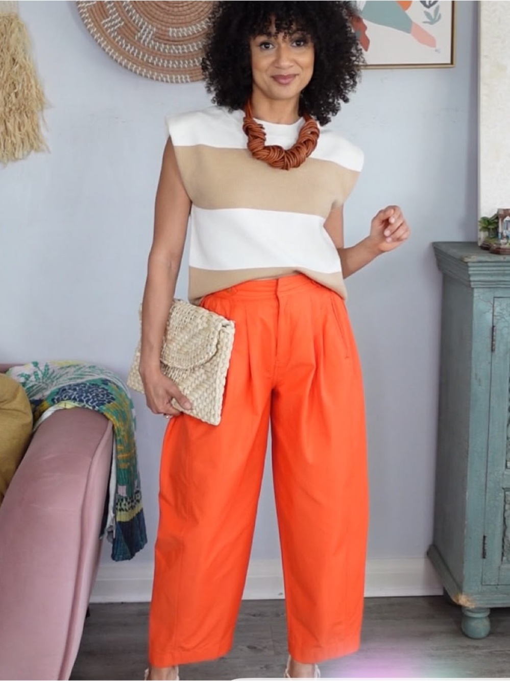 NWT Anthropologie size 0 utility barrel trouser pants in orange/red